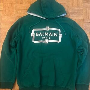 Balmain Teal Hoodie for Men